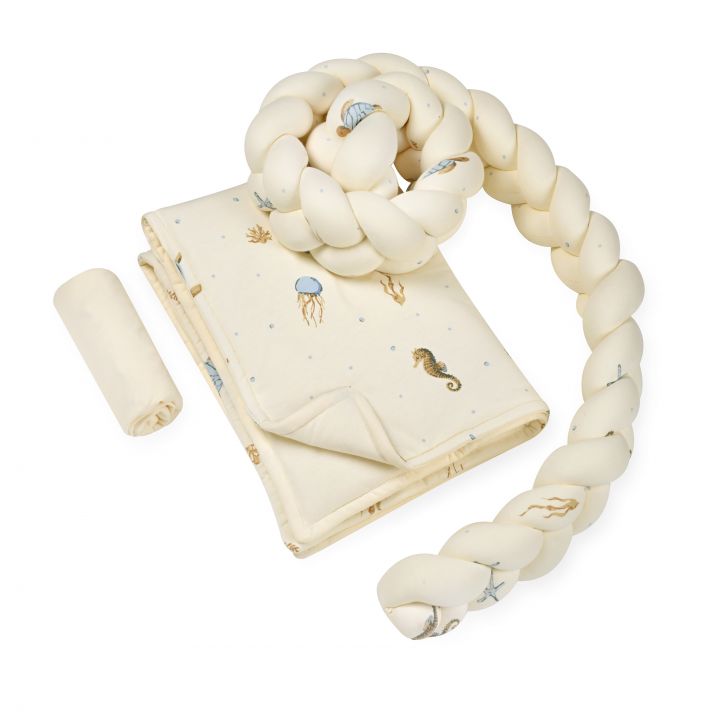 סט מצעים לעריסה עם נחשוש קלוע Sea Life