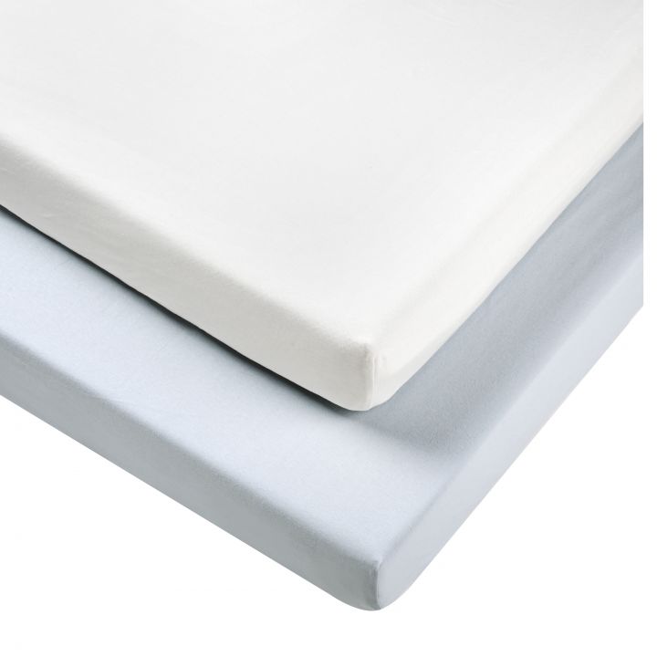 זוג סדינים למיטת מטר ג’רזי תכלת mountain