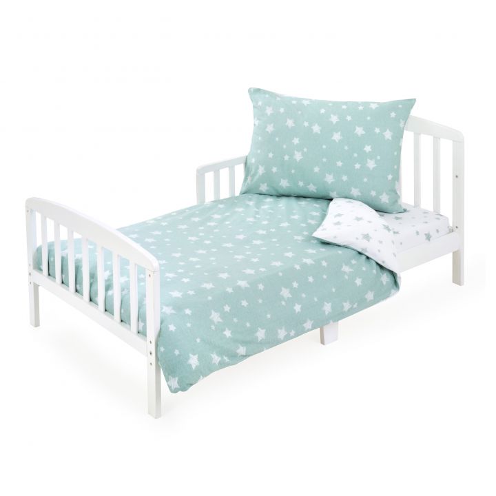 סט מצעים למיטת מעבר טריקו כוכבים ירוק