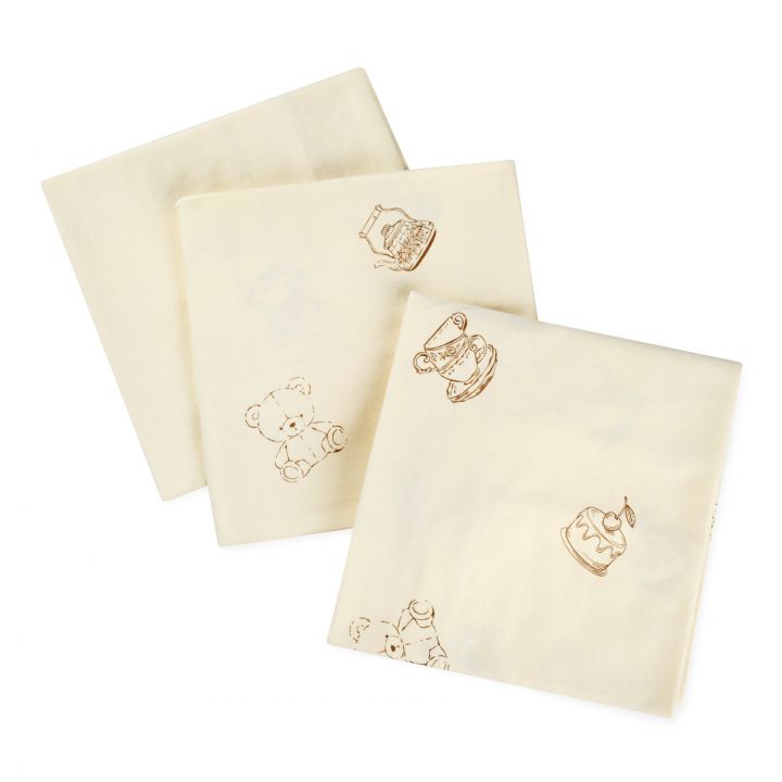 שלישיית חיתולי טריקו 70*70 ס”מ Teddy bear