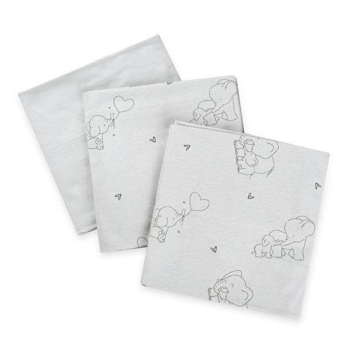 שלישיית חיתולי טריקו 70*70 ס”מ Elephant