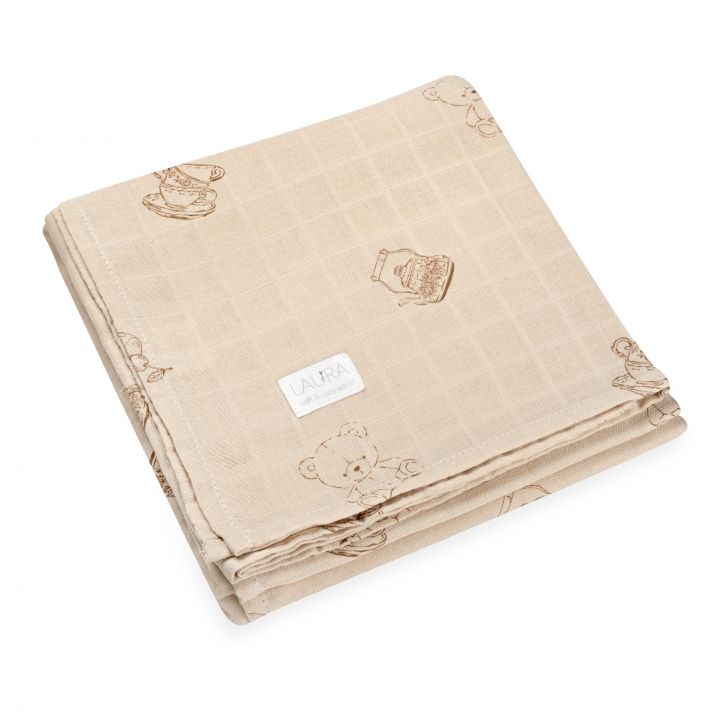 חיתול במבוק מודפס 100*125 ס”מ Teddy bear