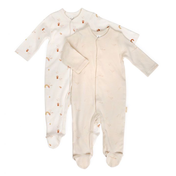 זוג אוברולים קשתות ונקודות ורודות