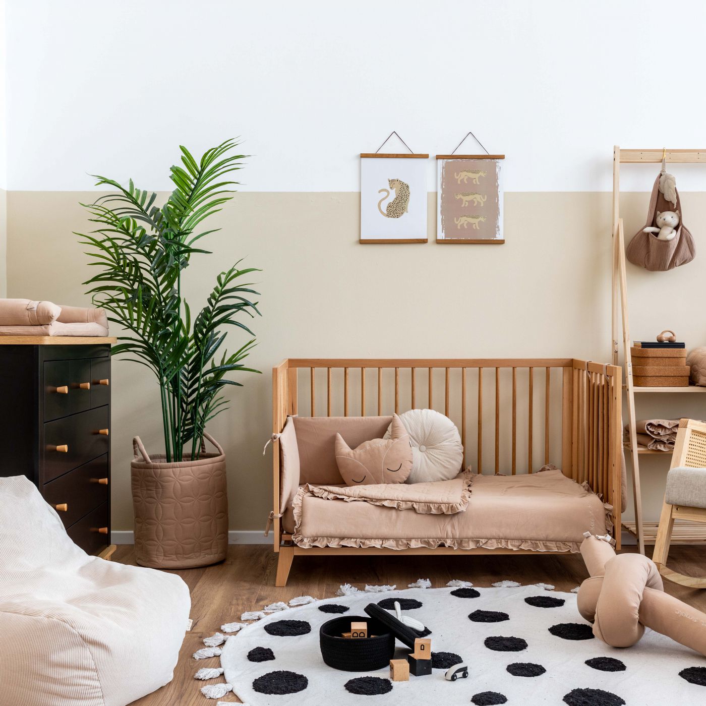 סט מצעים למיטת תינוק SIMPLE חום