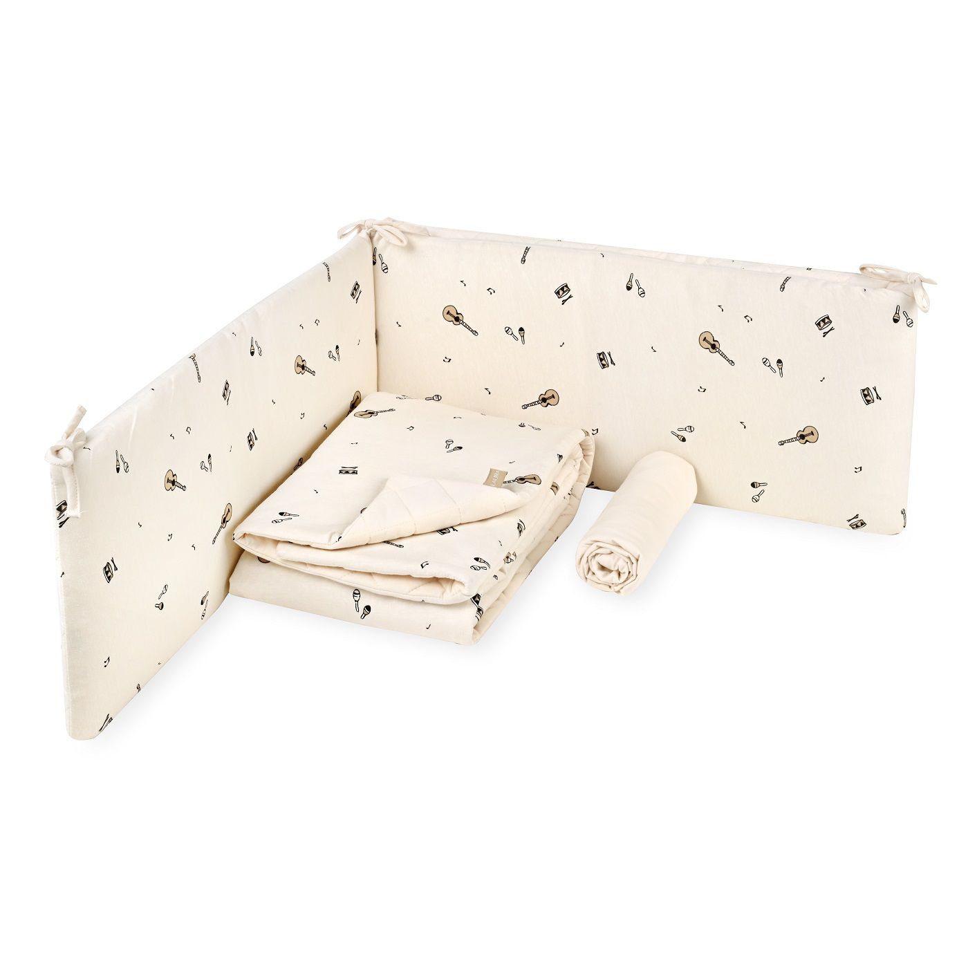 סט מצעים למיטת תינוק מיוזיק