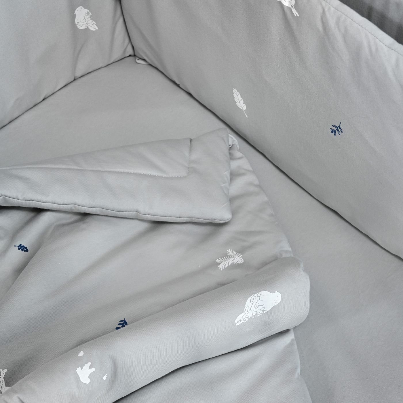 סט מצעים למיטת תינוק חיות