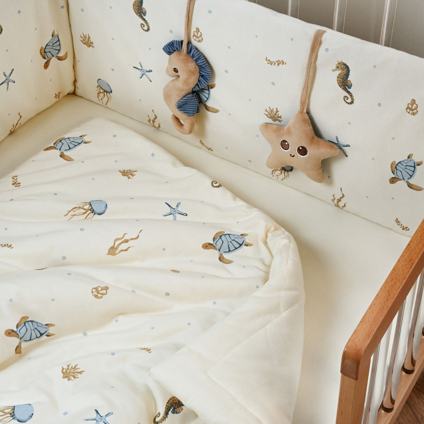 סט מצעים למיטת תינוק Sea Life