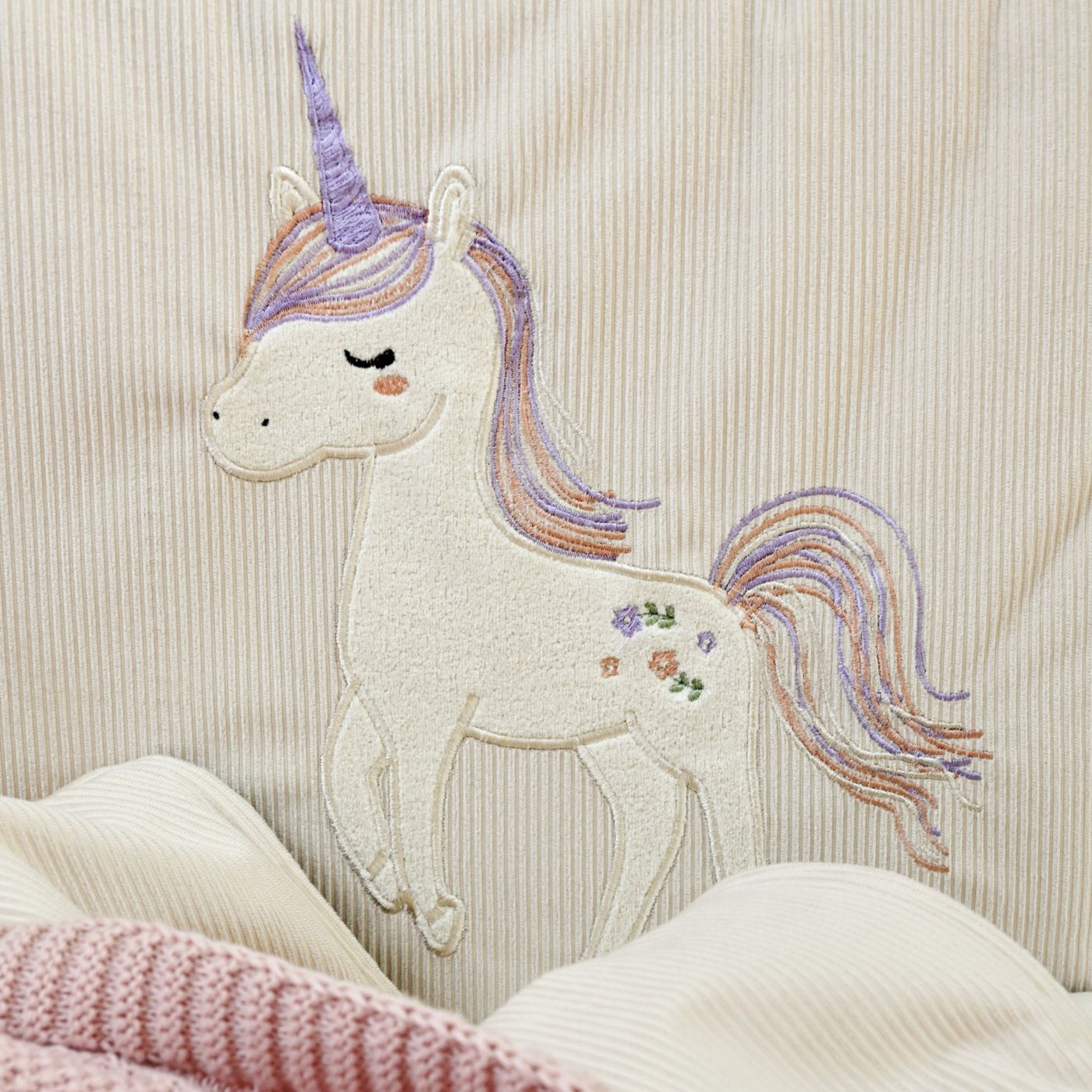 סט מצעים למיטת תינוק קורדורוי Unicorn
