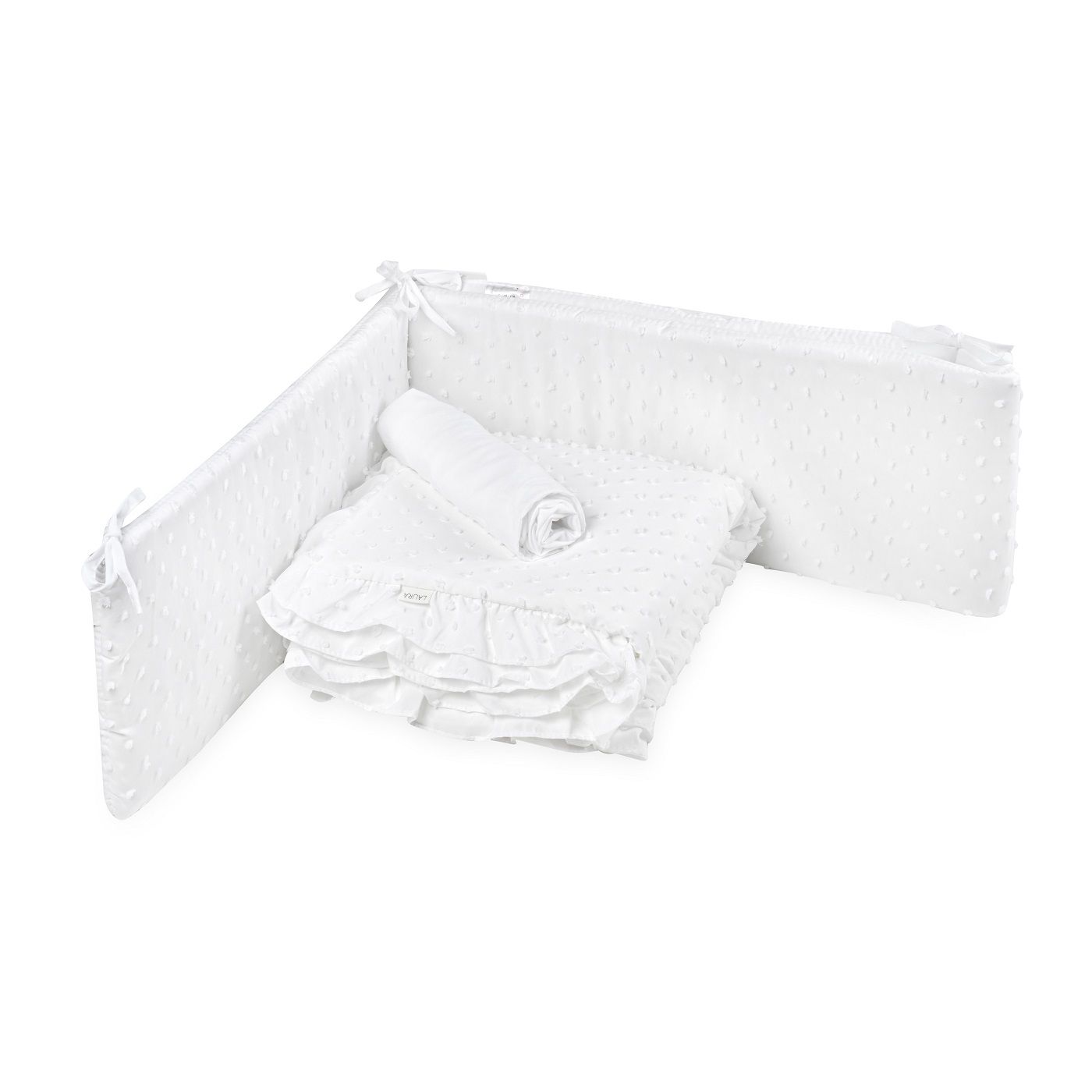 סט מצעים לעריסה חלק נקודות