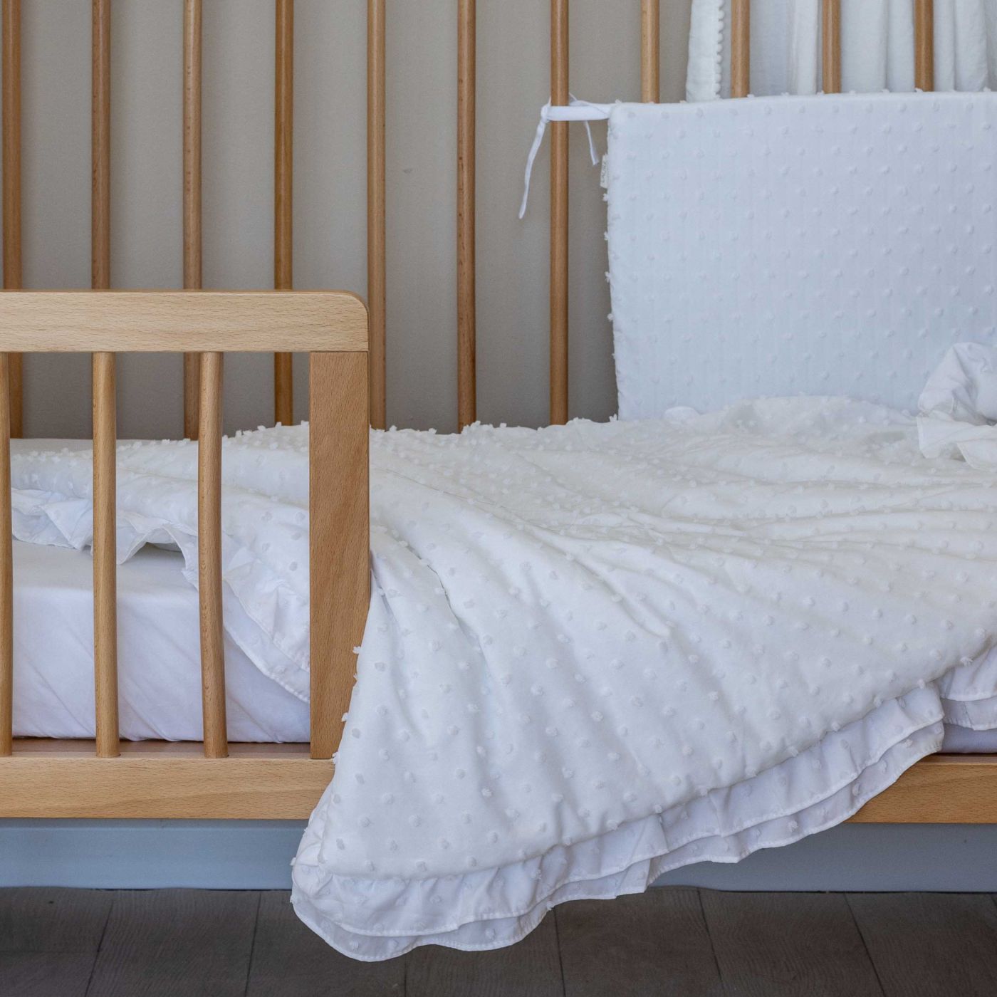 סט מצעים לעריסה חלק נקודות