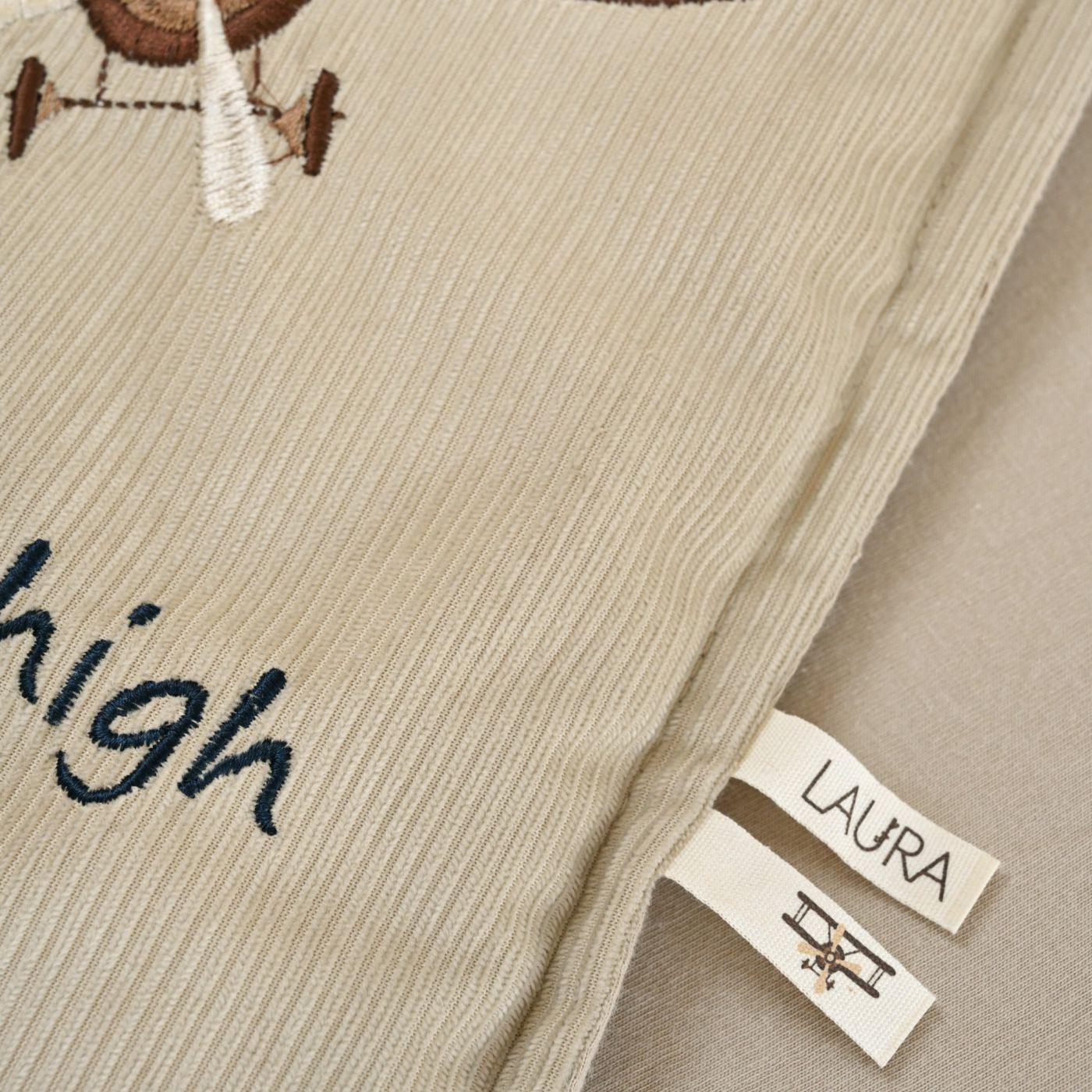 סט מצעים לעריסה עם נחשוש קלוע קורדורוי Fly high