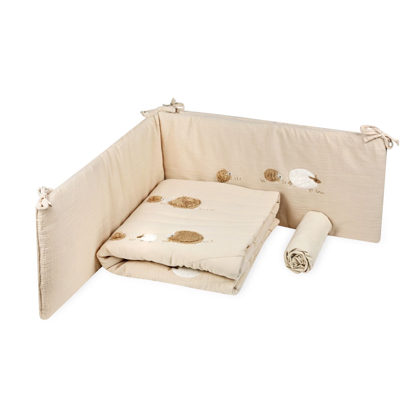 סט מצעים למיטת מטר כבשים בז’