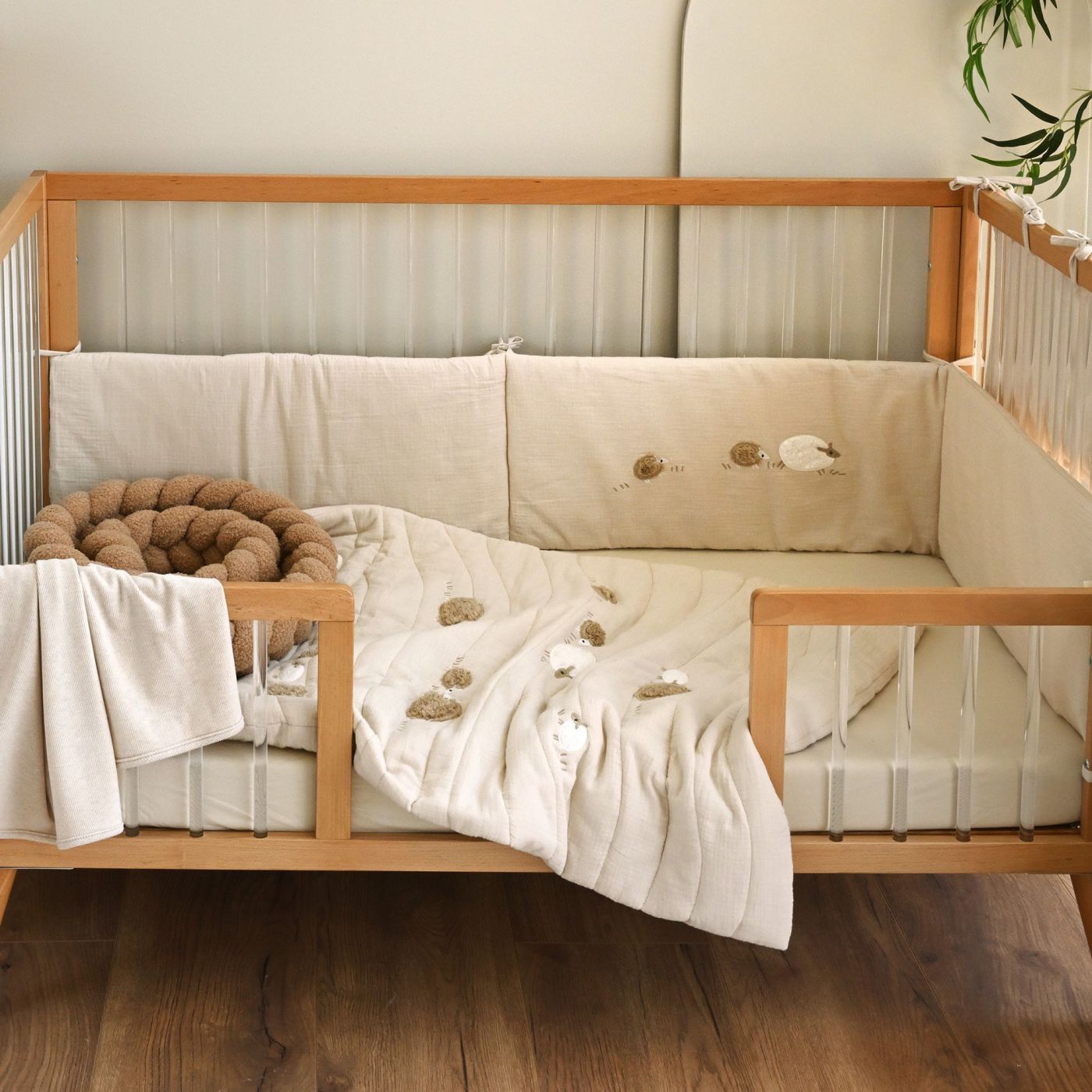 סט מצעים למיטת מטר כבשים בז’