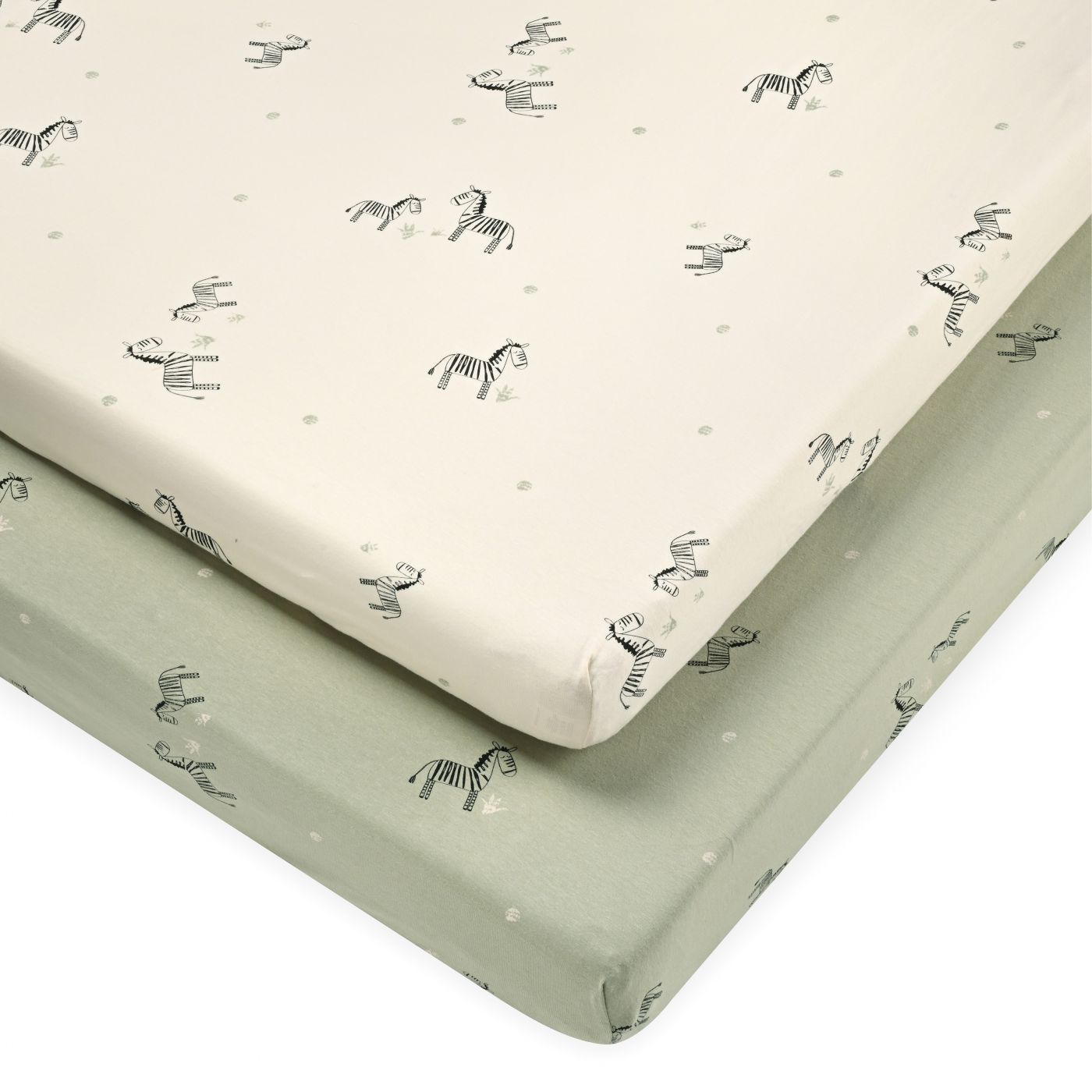 זוג סדינים לעריסה זברה