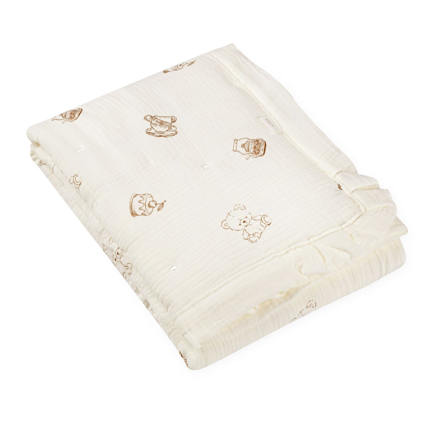 שמיכת טטרא עם מילוי ומלמלה 75X110 ס”מ Teddy bear