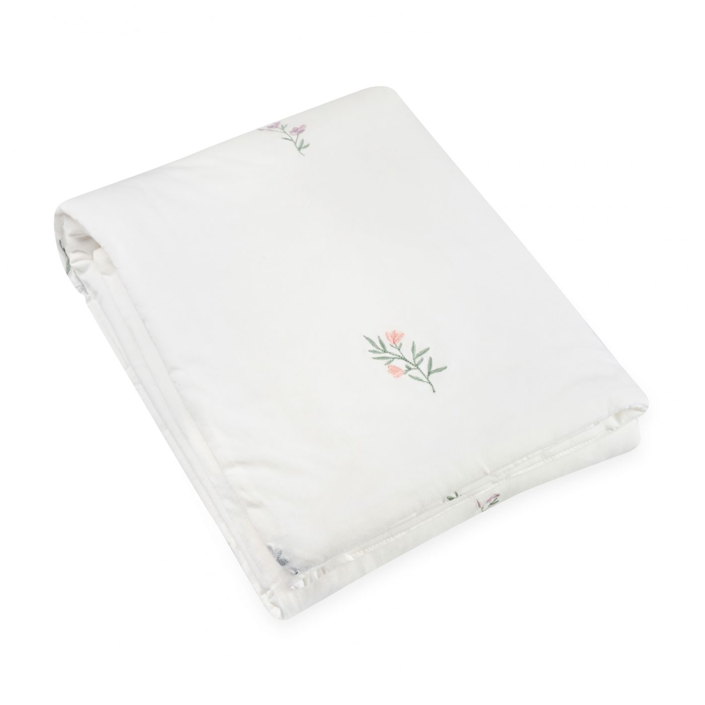 שמיכת טריקו עם מילוי פרחים רקומים