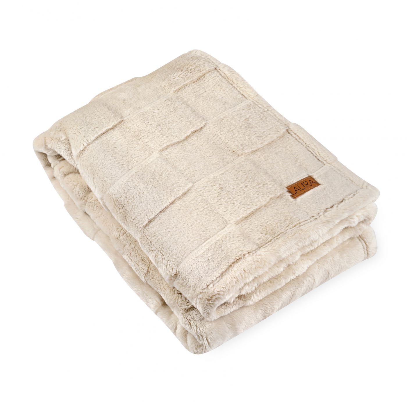 שמיכת פלנל mountain משובצת  בז’ 75/100 ס”מ