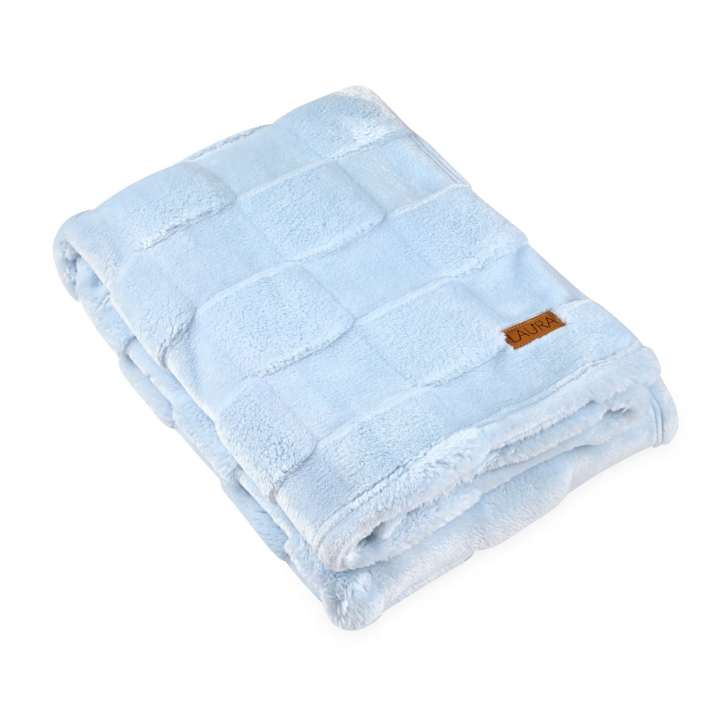 שמיכת פלנל משובצת mountain תכלת 80/120 ס”מ