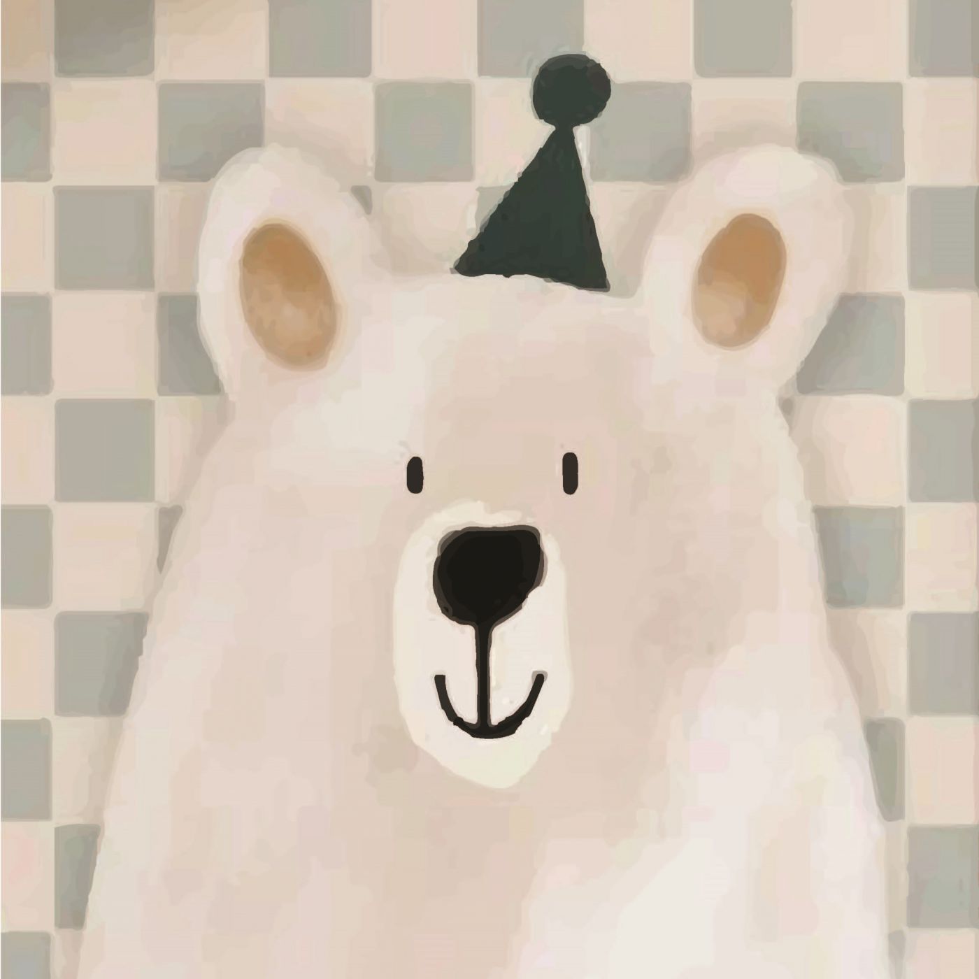 תמונת קיר דובי משובץ תכלת