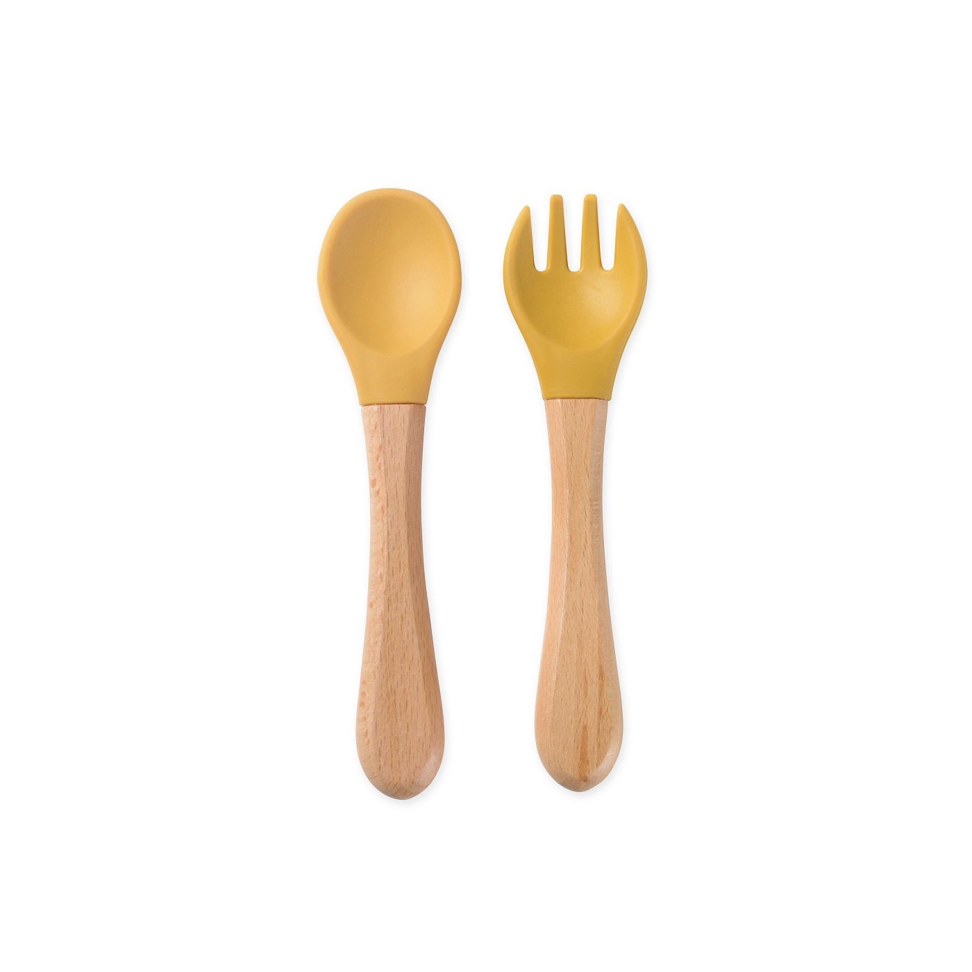 סט מזלג וכפית מעץ חרדל