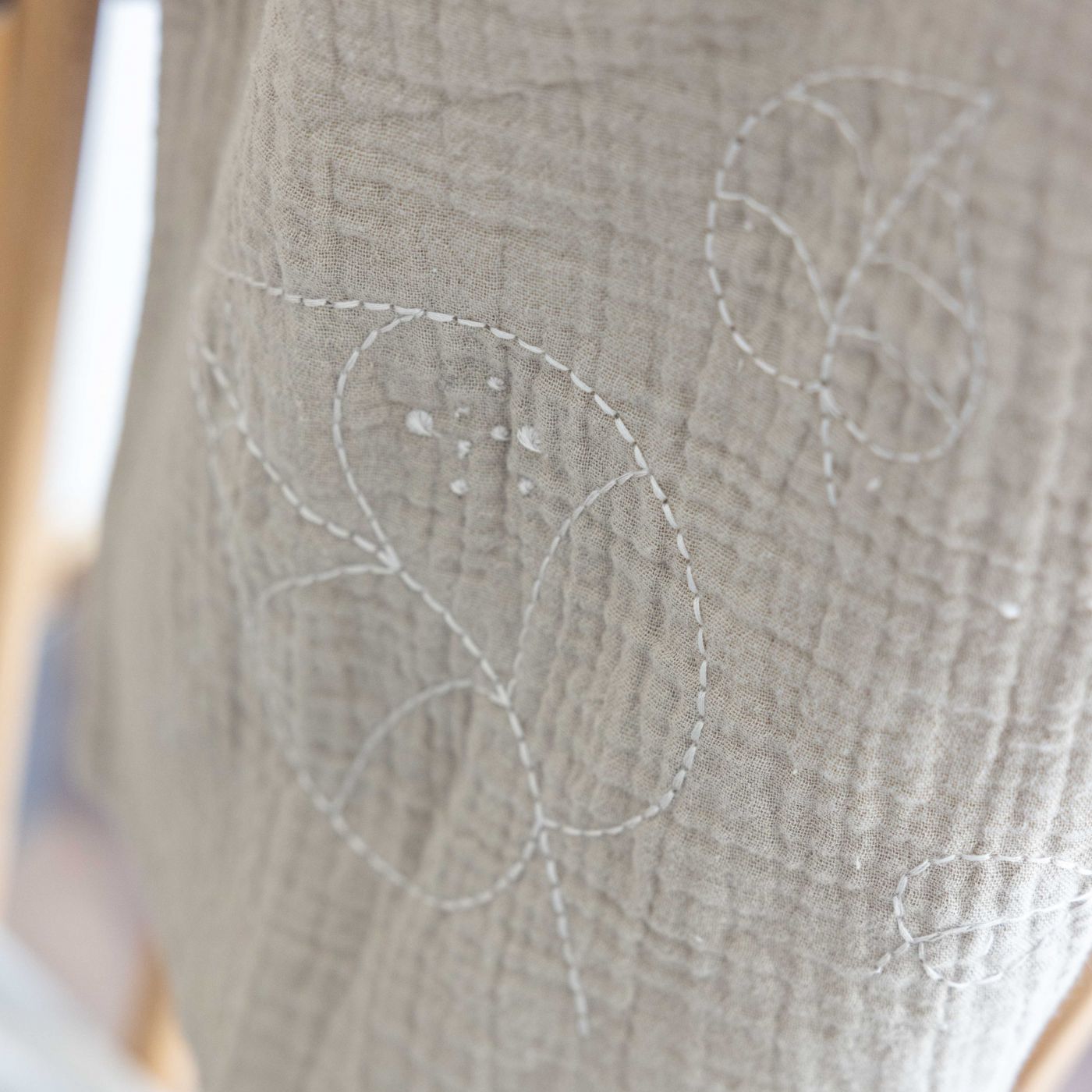 זוג חיתולי טטרא 70X70 ס”מ חלקים עם רקמה EMB חיפושית