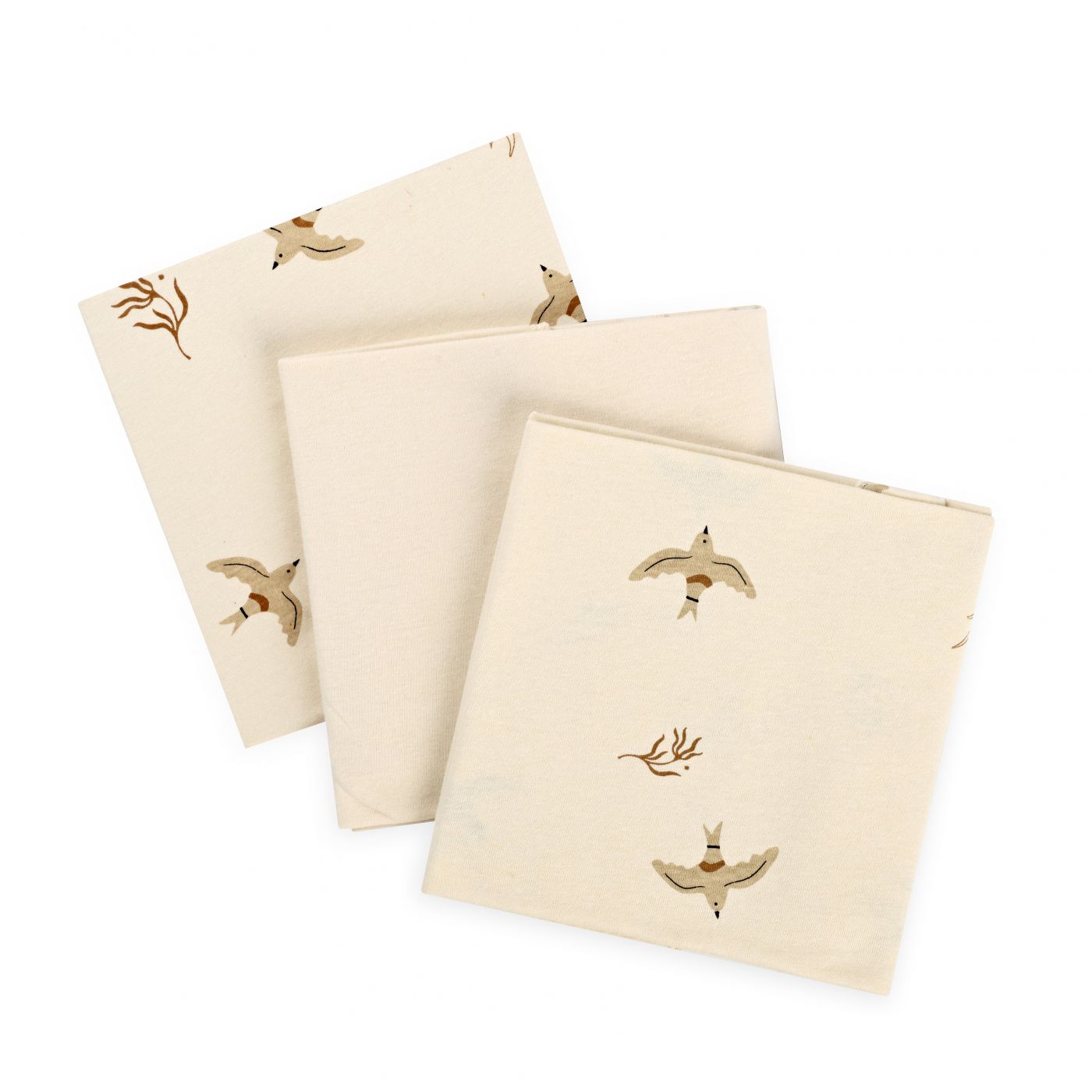 שלישיית חיתולי טריקו 70*70 ציפורים נודדות