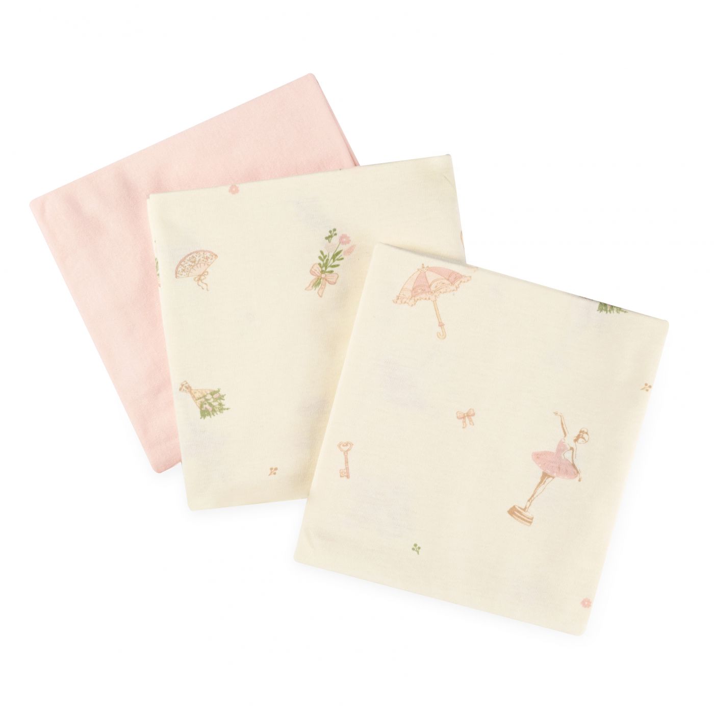 שלישיית חיתולי טריקו 70X70 ס”מ Pink Ballerina