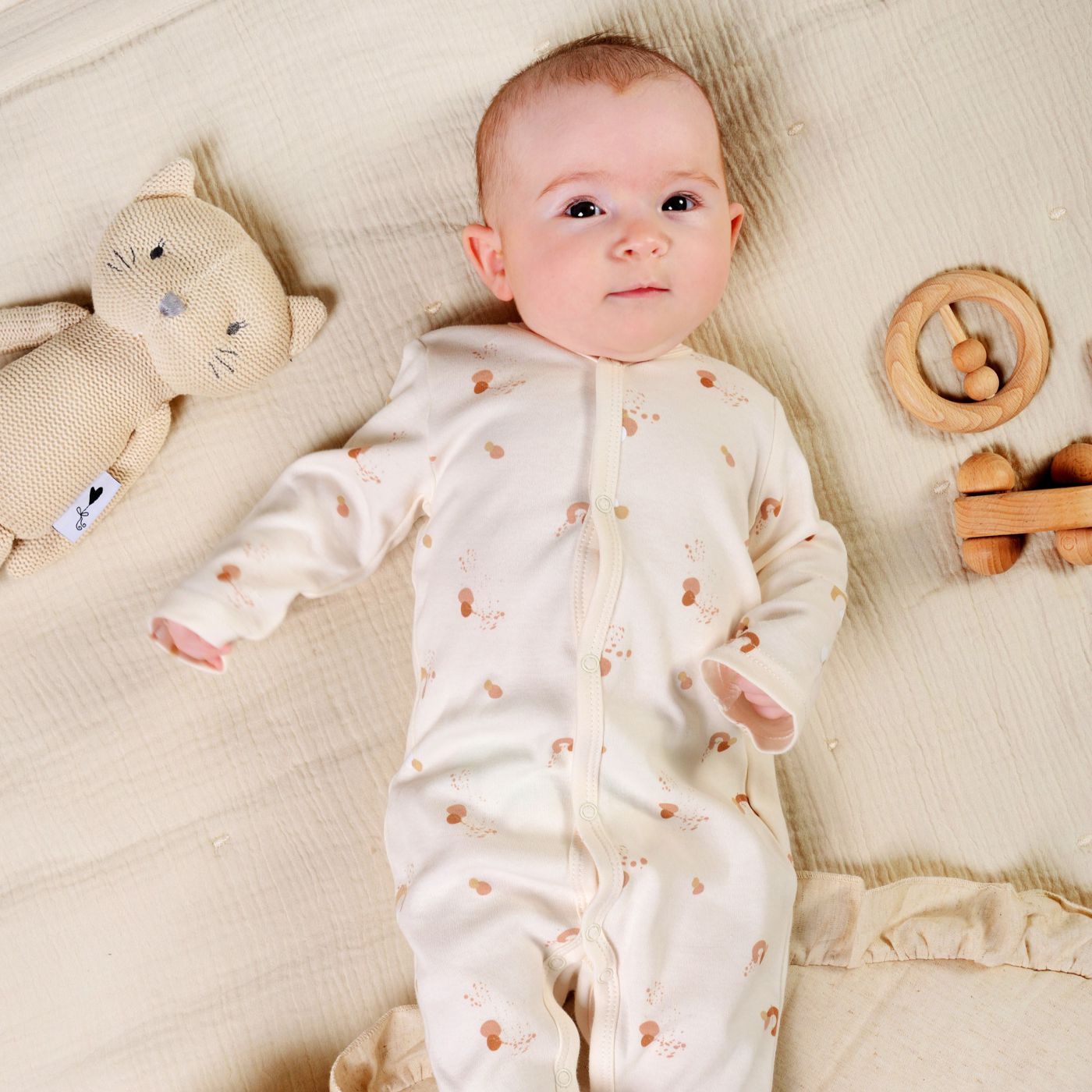 זוג אוברולים קשתות ונקודות ורודות