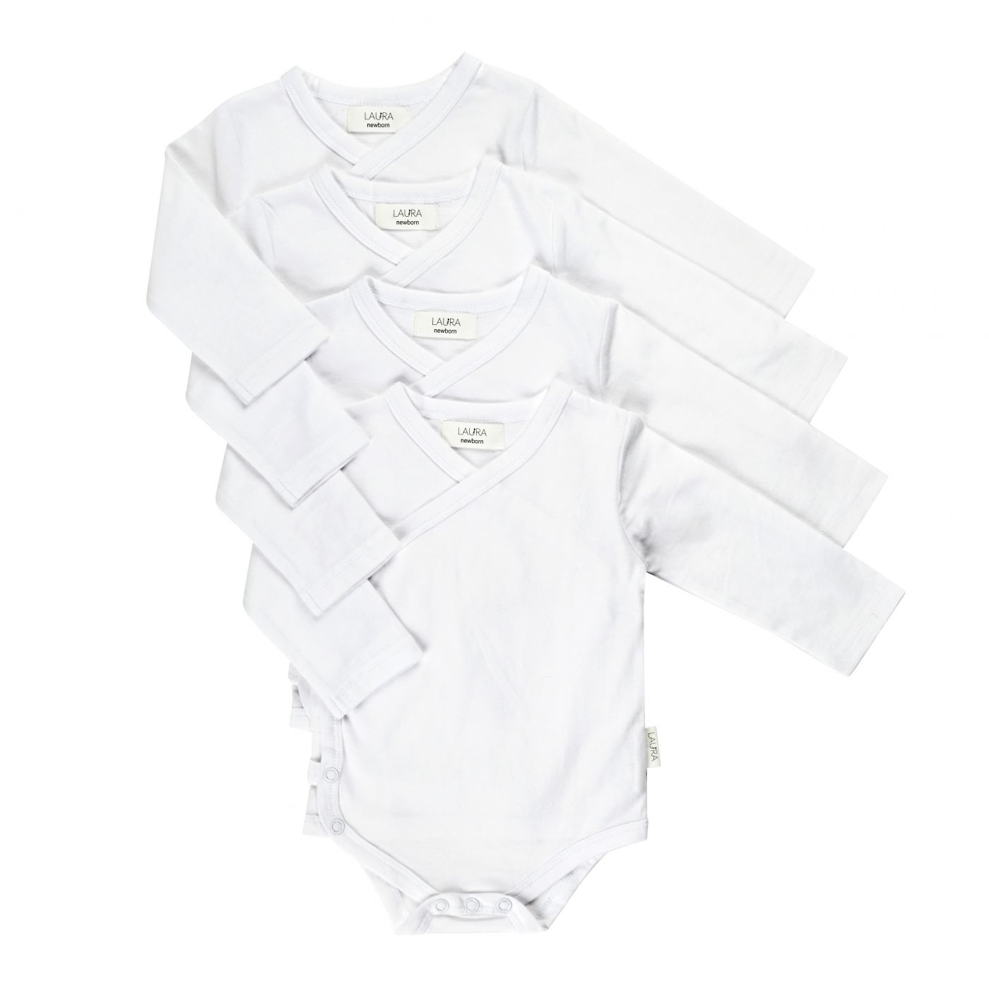 מארז רבעיית בגדי גוף לבן 0-3
