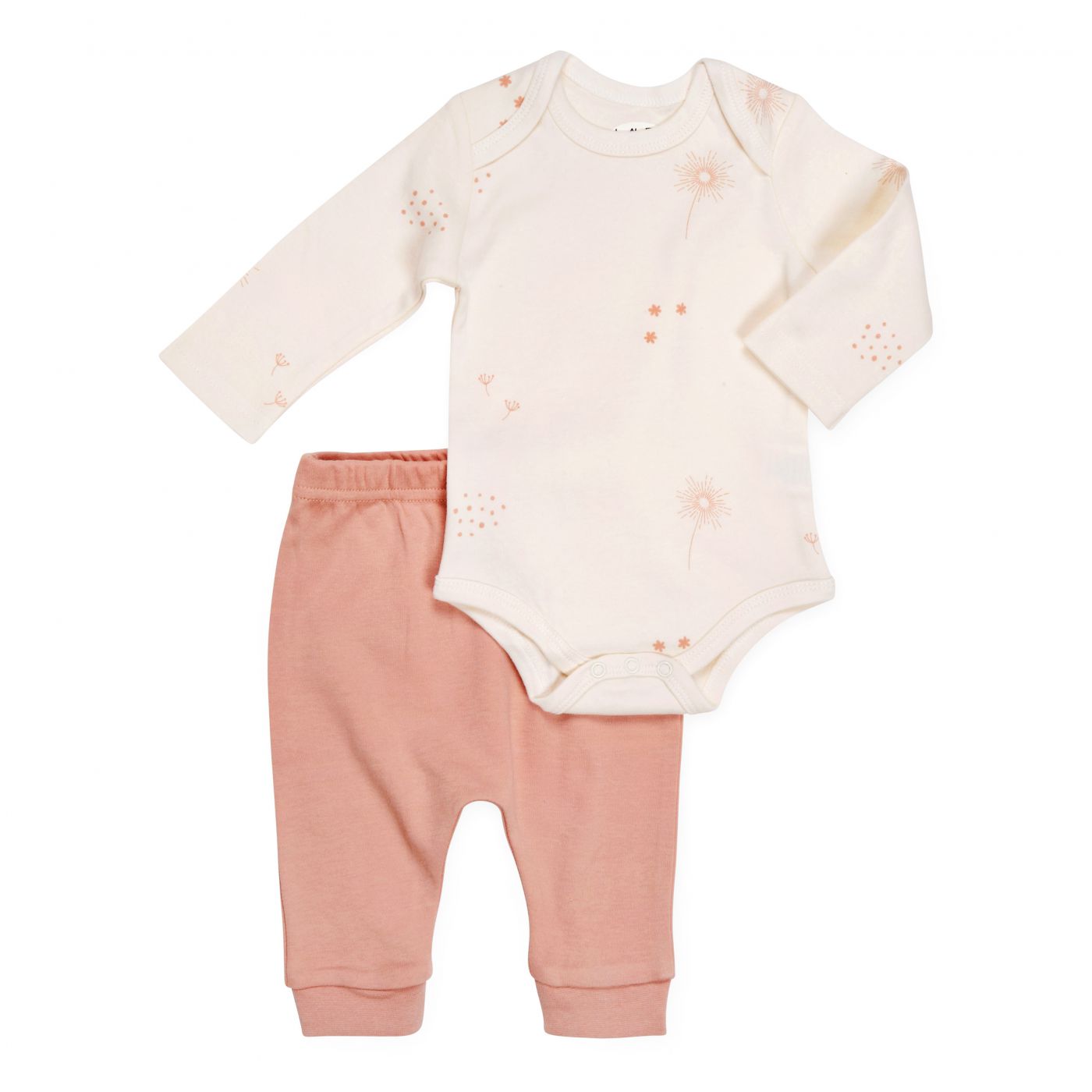 מארז בגד גוף ורגלית פתוחה פרחוני NB