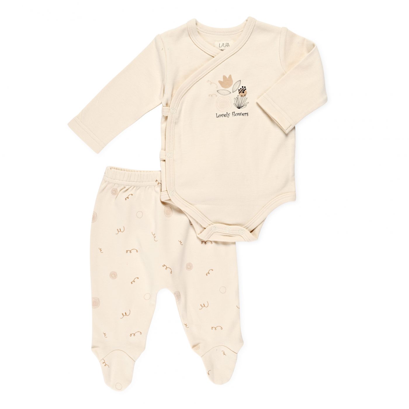 סט בגד גוף ורגליות lovely flowers